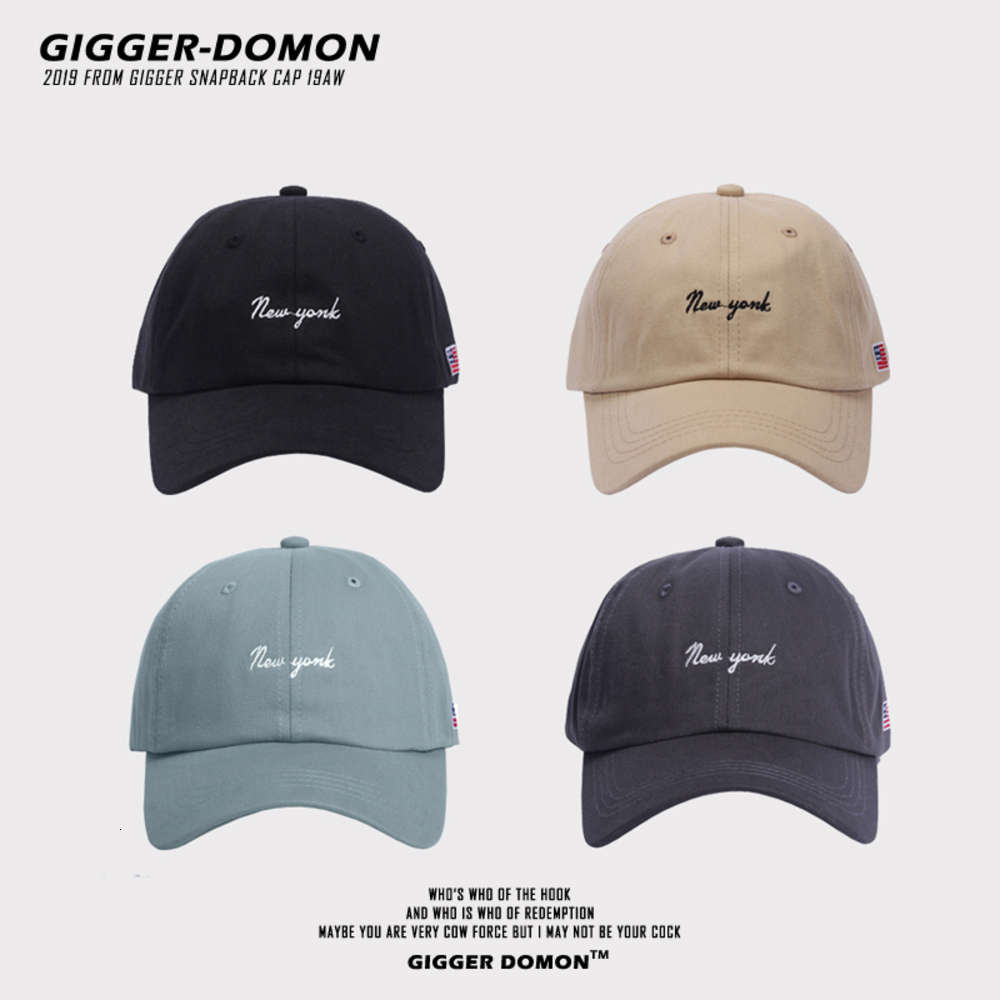 

cap American youth trend New York men's and women's casual versatile baseball cap student curved brim sun hat, Blue;gray