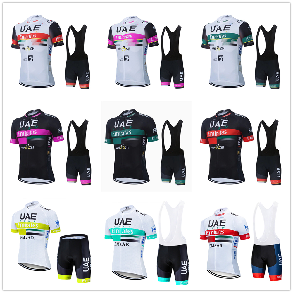 Tour De France 2021 Pro Team UAE Cycling Jersey Set Summer Breathable Cycling Clothing Short Sleeve Bike Jersey Bib Shorts Kit Ropa Ciclismo-image-670912121
