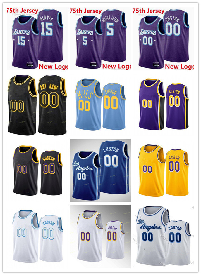

75th Men Women Los Angeles's Lakers's 15 Austin Reaves LeBron 23 James 5 Talen Horton-Tucker 13 Wilt Chamberlain Basketball Jersey custom, Color