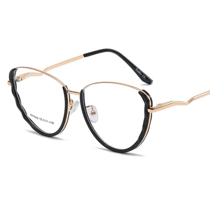 

Sunglasses 80735 Optical Prescription Glasses Frame Spring Leg TR90 Half Myopia Mirror Women Fashion Computer Eyeglasses
