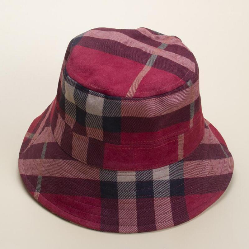 

Wide Brim Hats Ladies Elegant Hat Fashion Plaid Bucket Women Summer Caps Stripe Hats Sale, Beige