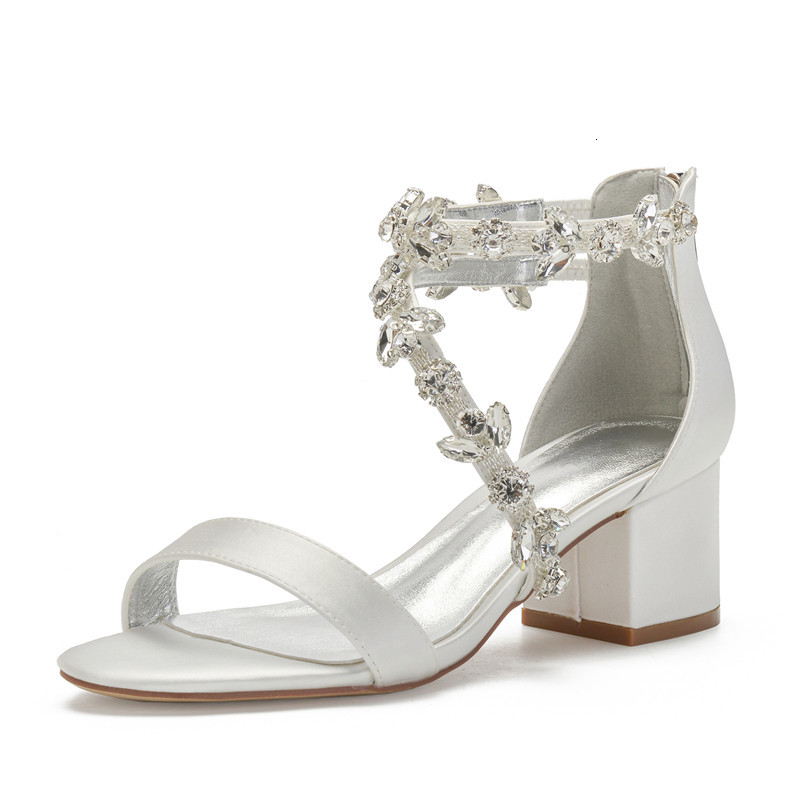 

Sandals Block jumps of Cetin crystals Wedding Back Zipper Foot Leaps Open Formal Party dress Summer 3G3U, 1# shoe box