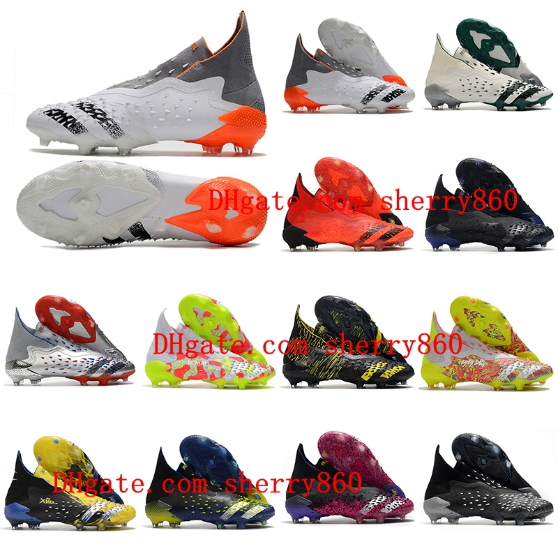 

2021 arrivals quality mens soccer Shoes PREDATOR FREAK + FG football cleats Whitespark scarpe da calcio Firm Ground Boots Tacos de futbol, As picture 9