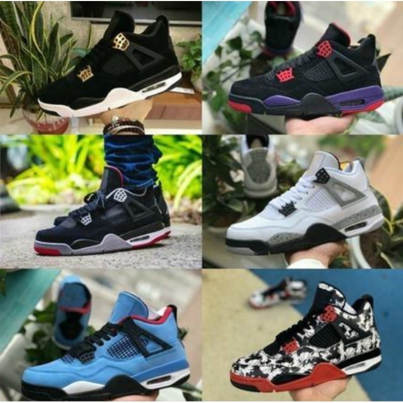 

4S Shoes Tattoo JACK Travis Scotts X Mens Basketball Houston Oiler White Cement Raptors Royalty