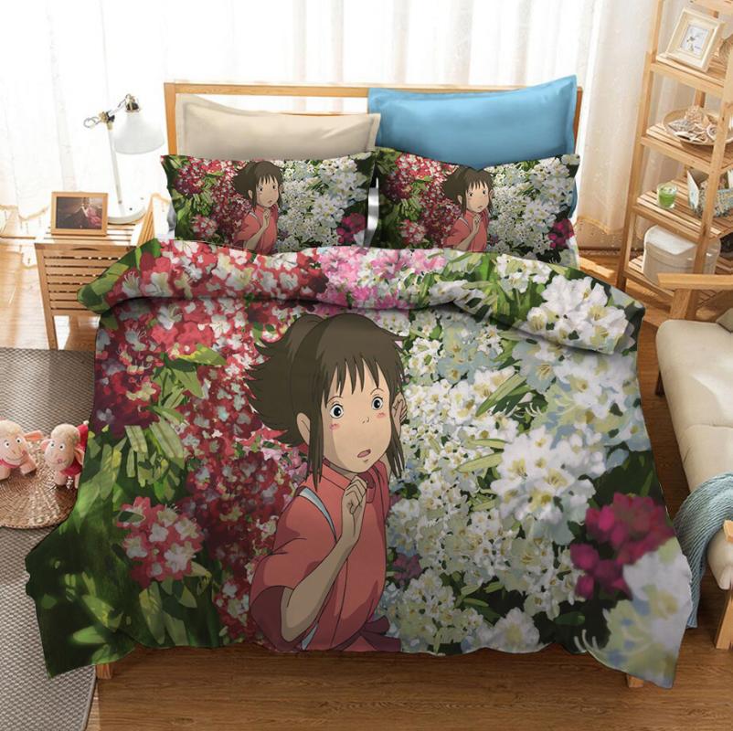 

Japan Anime Spirited Away 3D Printed Bedding Set Duvet Covers Pillowcases Comforter Bedclothes Bed Linen Sets