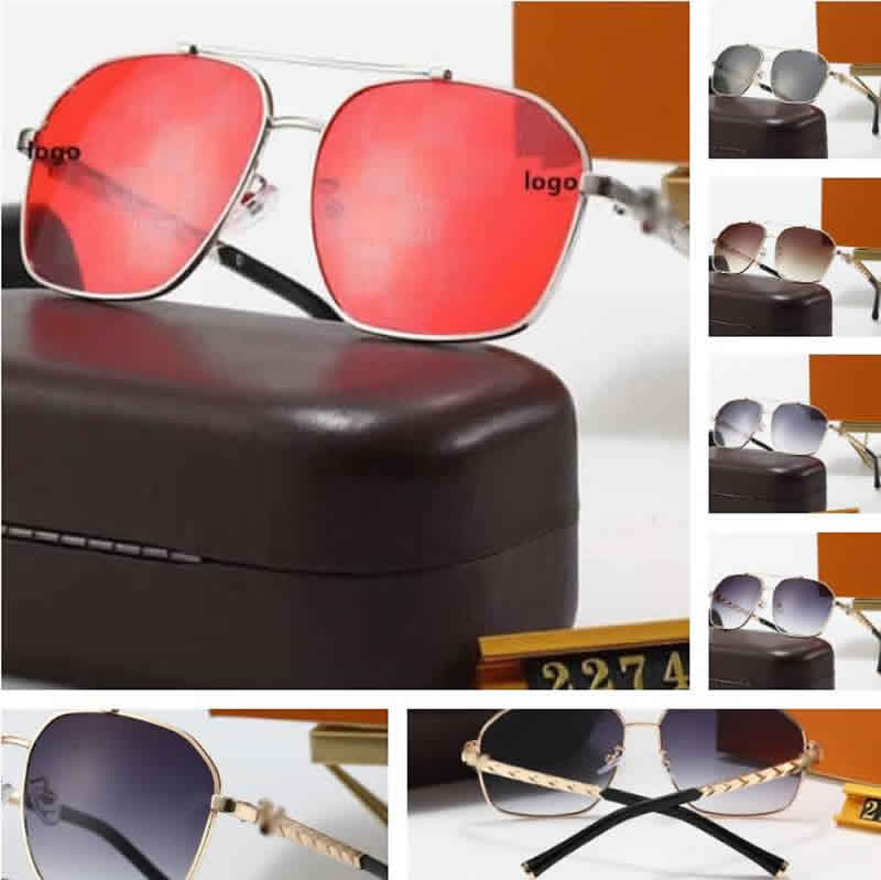 

1pcs Luxury Red Sport 2271 2274 Semi-Rimless Polarize Sunglasses For Men Women Metal Frame Shades Sun Glasses Eyewear Fashion UV400 Driving, White;black