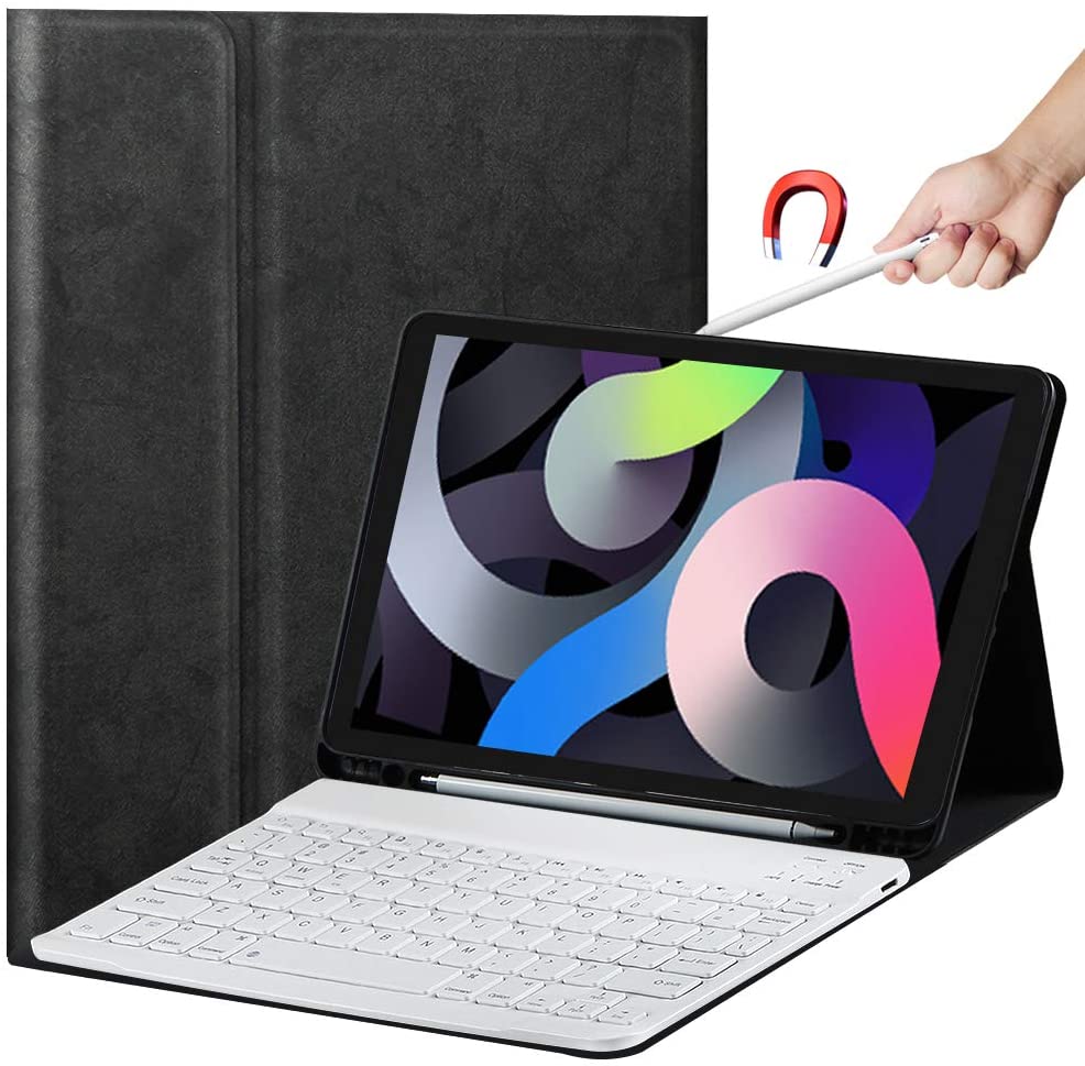 

luxury denim leather smart tablet cases for apple ipad pro 11 air 10.9inch With pen slot wireless bluetooth keyboard full protective cover