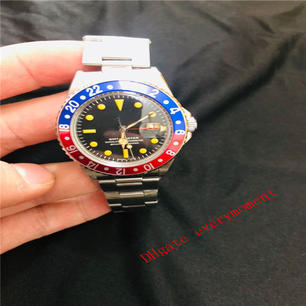 

BP Factory 1980 Latest Luxury High Quality Watch Asia 2813 Movemen 40mm Vintage GMT 1675 Pepsi Wristwatch Mechanical Automatic Mens Watches-10, Black