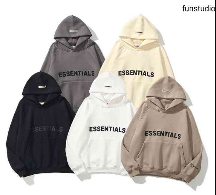 

2021 Fashion Men Warm Hoodie essentials Lovers Tops hiphop Hooded Sweatshirts Coat comfortable Casual Clothes, Black