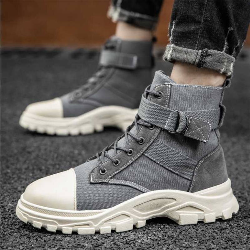 

2021 Autumn High Top Work Shoes for Men Platform Ankle Boots Fashion Quality Martin Casual Outdoor Booties Zapatos De Hombre