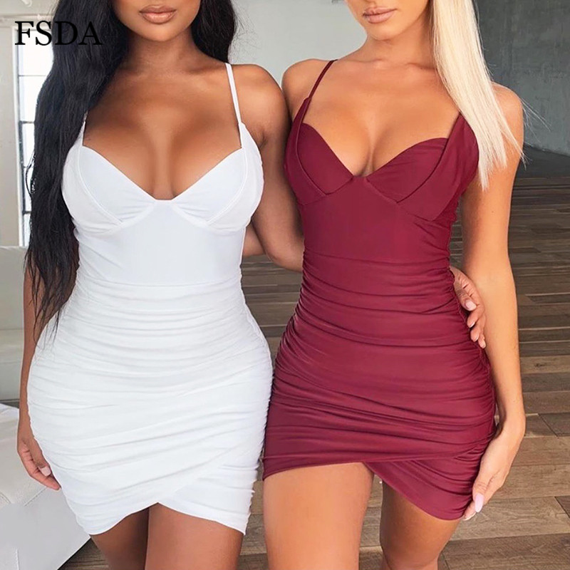 

2021v neck spaghetti strap dress lady summer cross backless sleeveless party mini white black club 2021 bodycon dresses, Black;gray