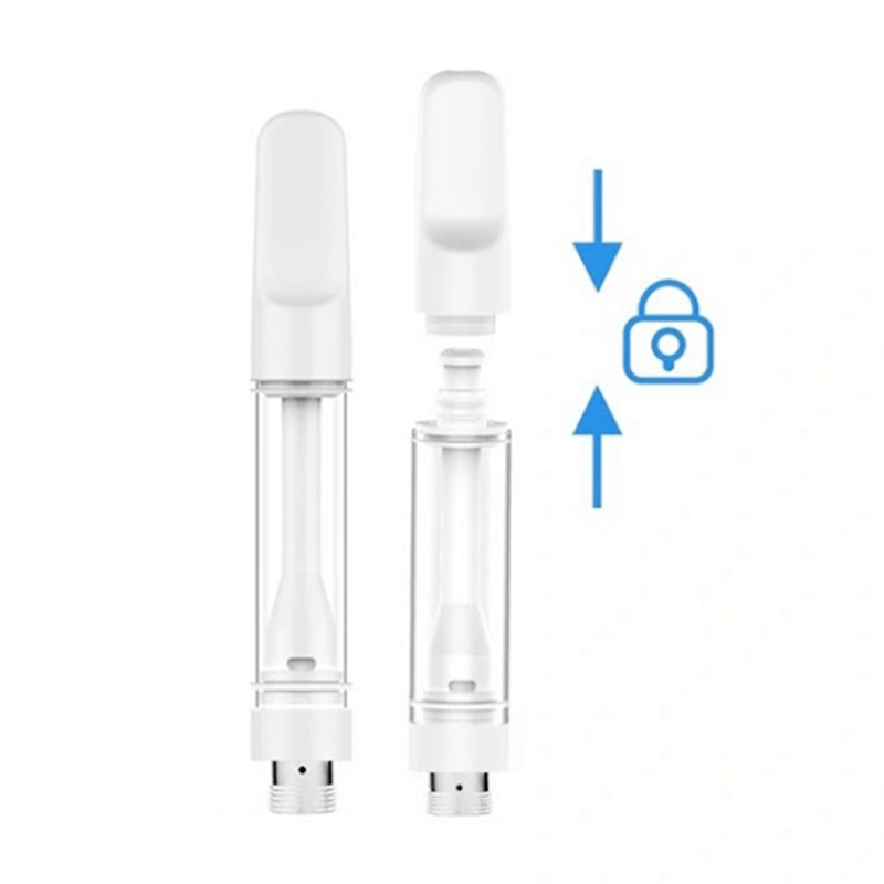 

D8 Atomizers Vape Cartridge 0.5ml 1.0ml 510 Thread Full Ceramic Coil Press Snap Tip Oil Cartridges Glass Tank Vapes Lead Free No Heavy Metal Disposable Carts