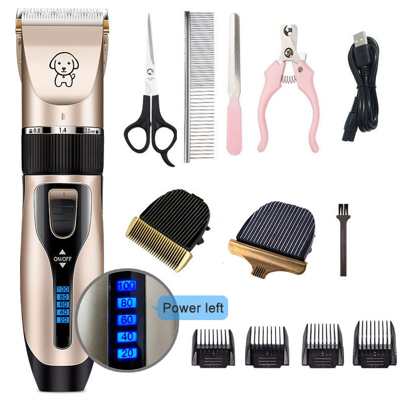 

Rechargeable Pet Dog Hair Trimmer Low Noise Professional Cat Animal Hair Clipper Remover Cutter Grooming Shaver Set Hair Clipper