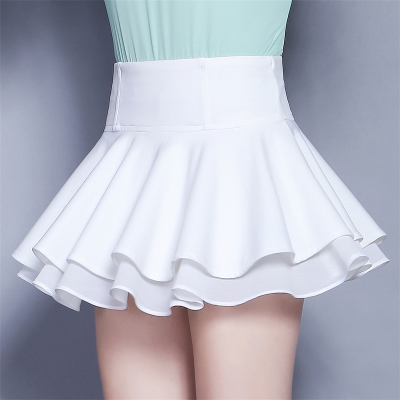 

Women Short Skirt Sweet Summer Fashion Korean style sexy Female Mini pleated Skirts Womens lady Clothing Bottoms for Girl 210708, White