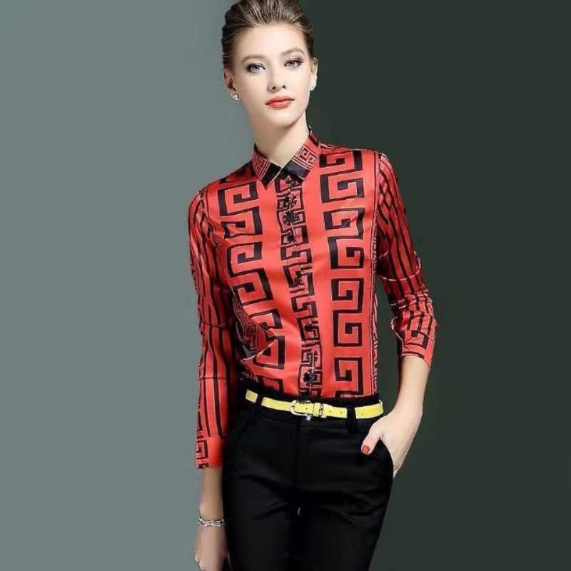 

Women' Blouses & Shirts Fashion Shirt Foreign Style High-grade Slim Long Sleeve 2021 Chiffon Silk Printed, Multi