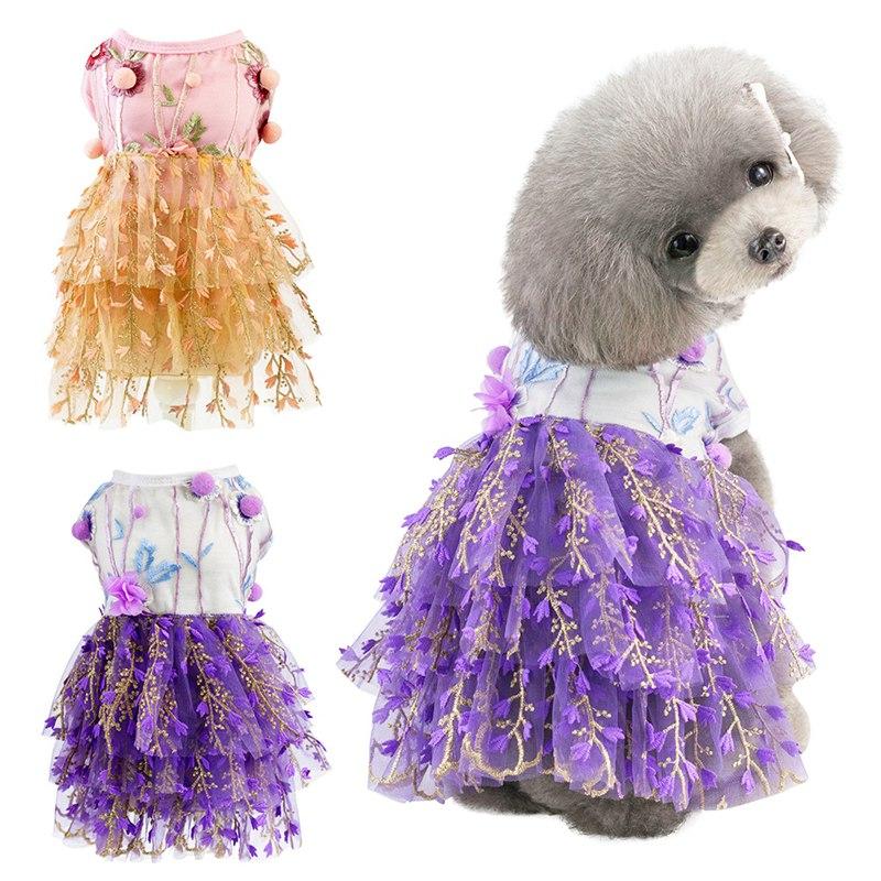 

Dog Apparel Summer Pet Clothes Dress For Dogs Princess Wedding Dresses York Skirts Cat