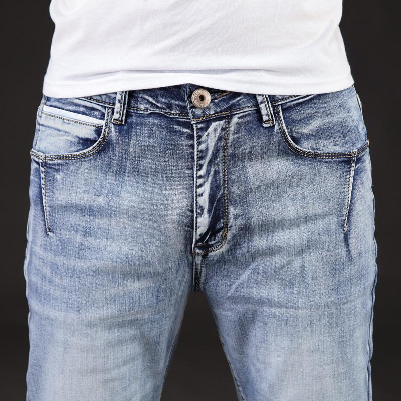 

men's jeans 2021 autumn arrival fashion brand men washed slim for casual pants plus size 40 42 44 46, Blue