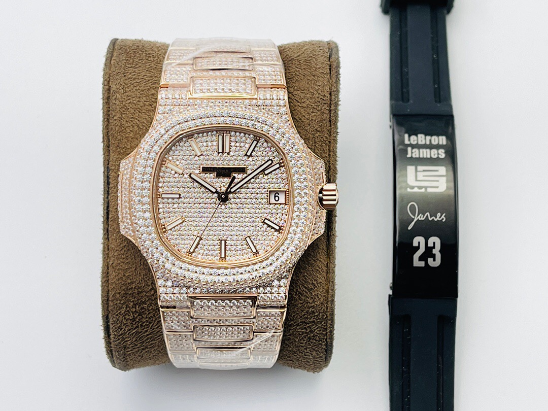 

R8 Sky Star V3 version 5711 watch with custom 324 movement balance wheel position consistent diamond dial sapphire crystal mirror life water, Slivery;brown