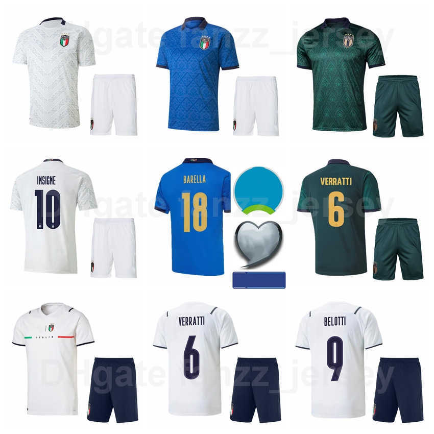 

2020-2021 Europa Cup Soccer Italy 20 Federico Bernardeschi Jersey Set White Blue 3 Giorgio Chiellini 21 Andrea Pirlo Giuseppe DE ROSSI Euro Patch Football Shirt Kits, Green