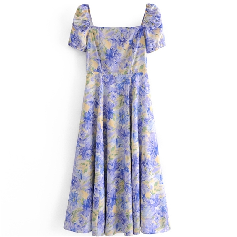 

Summer Long Dress Floral Print V neck Stretchable Cute Sweat Elegant Fashion Female Casual Streetwear Size L 210524, As the photo