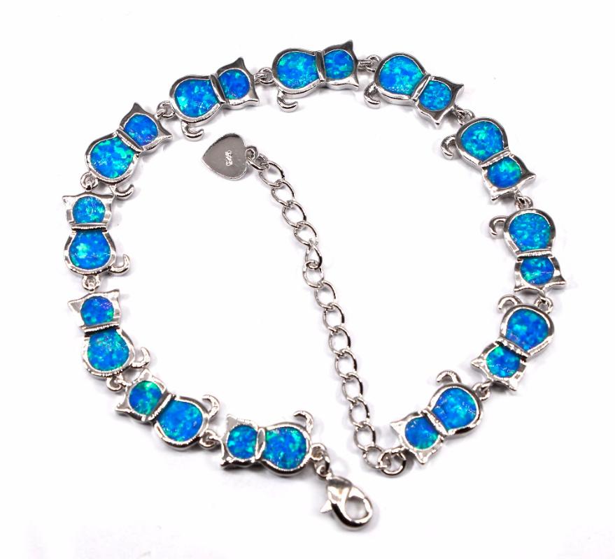 

Charm Bracelets SZ0081 Elegant Animal Blue Opal Ladies Fashion Jewelry