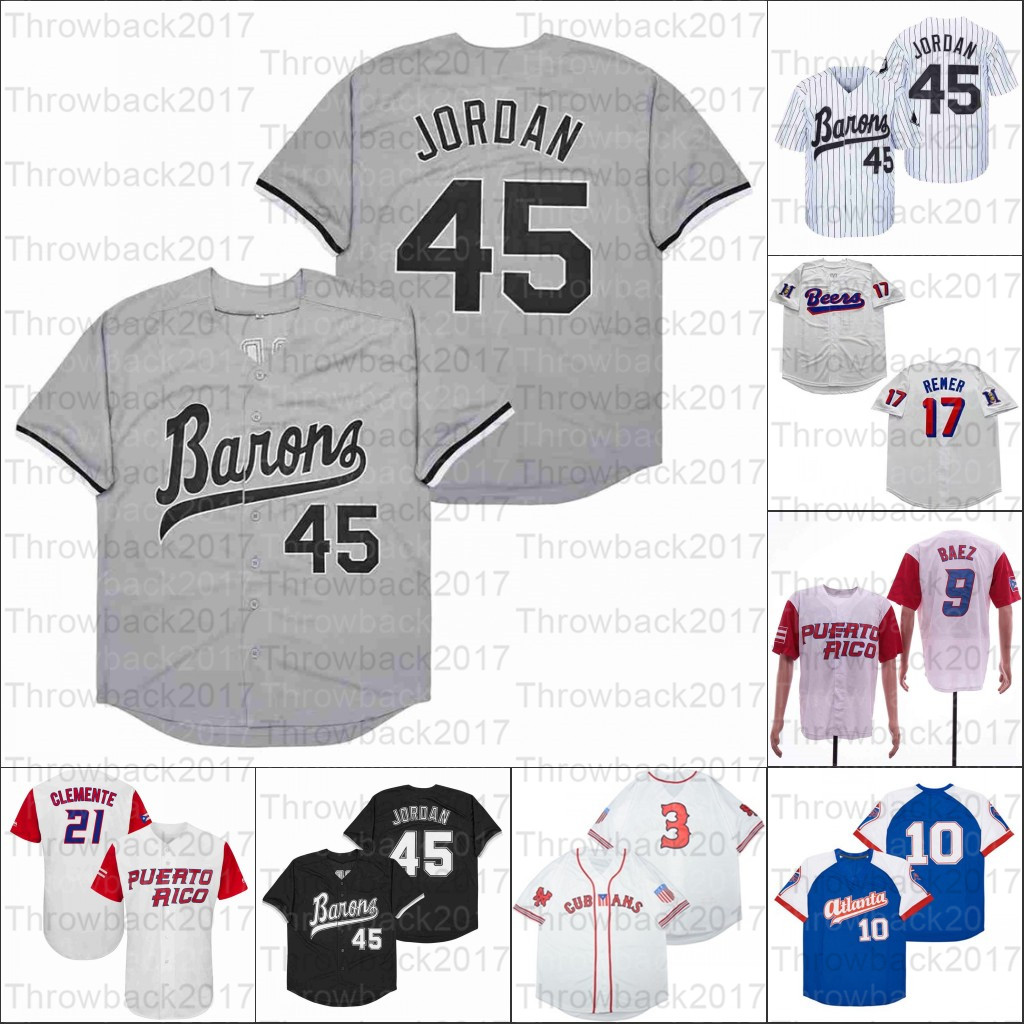 

Baseball Home Jersey BIRMINGHAM BARONS Beers WBC Puerto Rico Men's Biggie Smalls is the illest black white, As photo