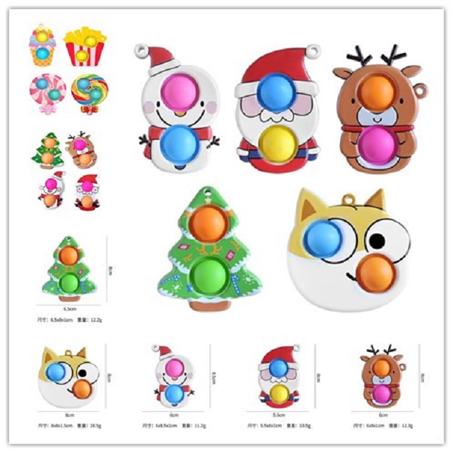 

UPS 48 Hours shipping Fidget Toys Sensory Bubble Toys Simple Dimple Antistress Cute Christmas Bubble Push Antistress for Hands Squezze Childrens Toys