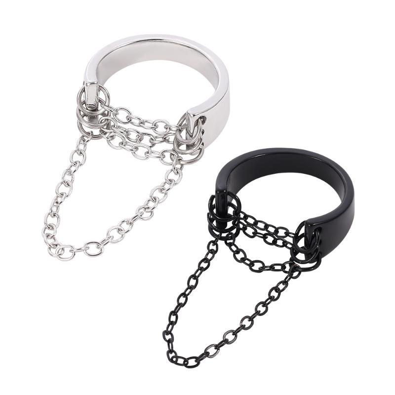

Cluster Rings Arrival Punk Cool Hip Adjustable Link Chain Open Alloy Fingers Ring Women Men Party Jewelry Accessories Gifts