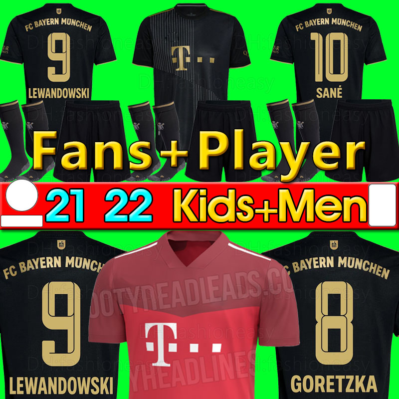 

21 22 fans player version SANE LEWANDOWSKI COMAN GNABRY ALABA DAVIES MULLER bAyern Soccer jersey munich 2021 2022 kit Football shirt KIDS shorts socks, P13 20 21 third kids