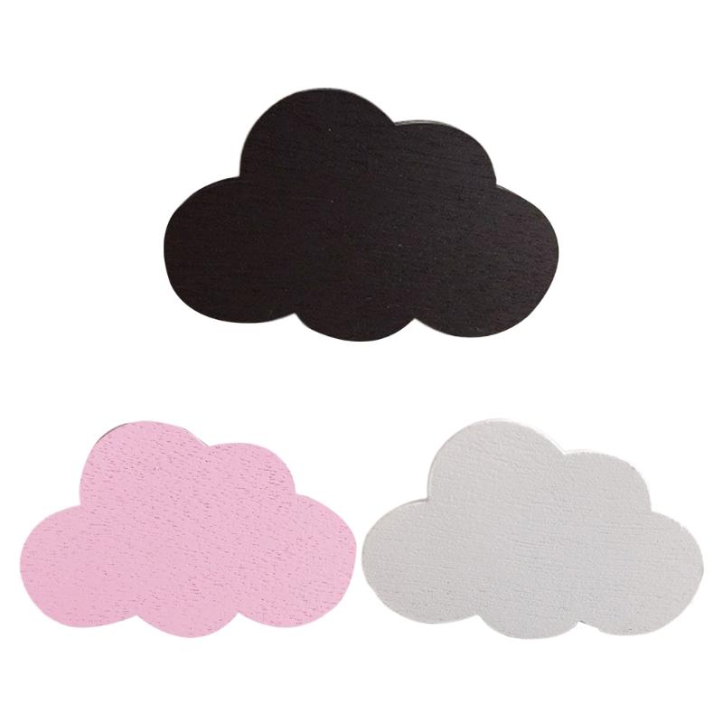 

Hooks & Rails Nordic Style Cute Cartoon Cloud Shape Wooden Wall Hook Kids Room DIY Wall-Mounted Coat Rack Hanger Home Decoration