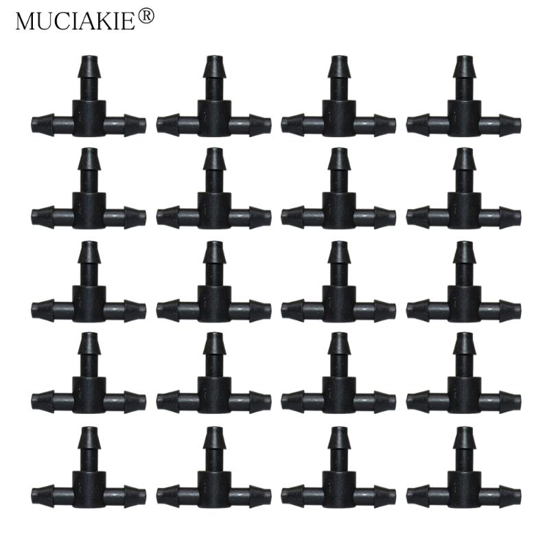 

30-1500PCS 4/7mm (1/4") Barb Equal Tee Connectors Plastic Micro Tubing Connecter Adapting Piece Watering Connector Equipments