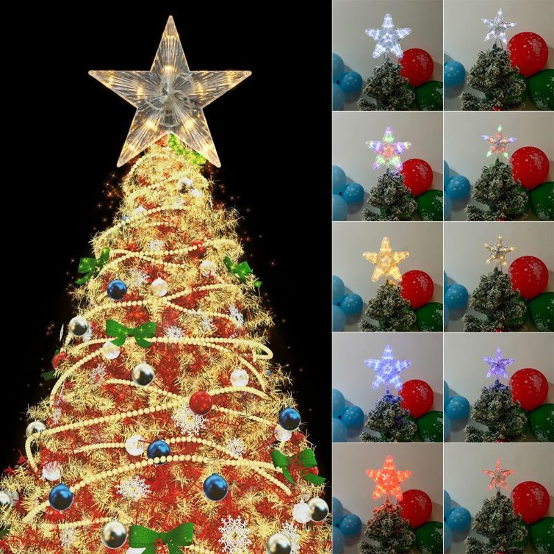 

Christmas Decorations Decoration Ornaments Merry LED Glowing Star Five-pointed Lamp Night Light Tree Top