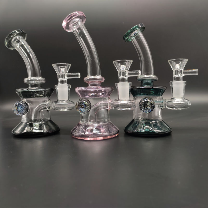 

Different Color 6.7" Glass Bong Hookahs Water Pipes with Dicro Ball on the Bottle