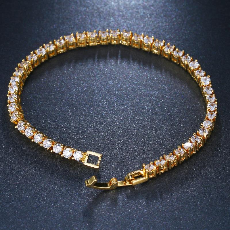 

Link, Chain Fashion All-match Simple Bracelet Female Imitation Moissanite Full Zircon Hip Hop Jewelry Tennis