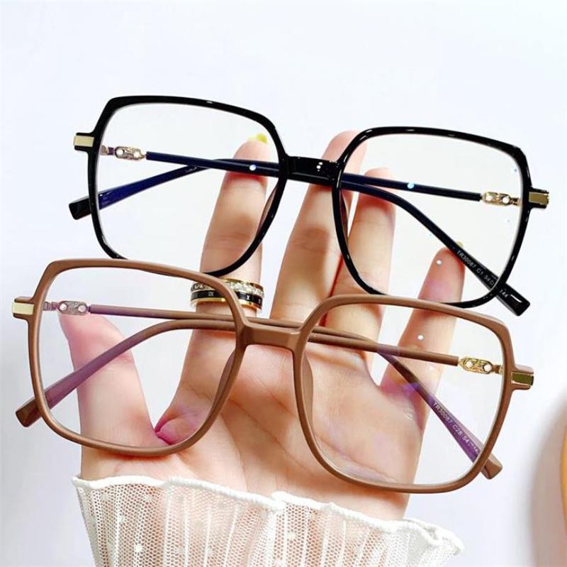 

Sunglasses Anti-Blue Light Glasses Fahsion Oversize Frame Optical Eyeglasses Unisex Square Spectacles Persoanlity Temples Eyewear