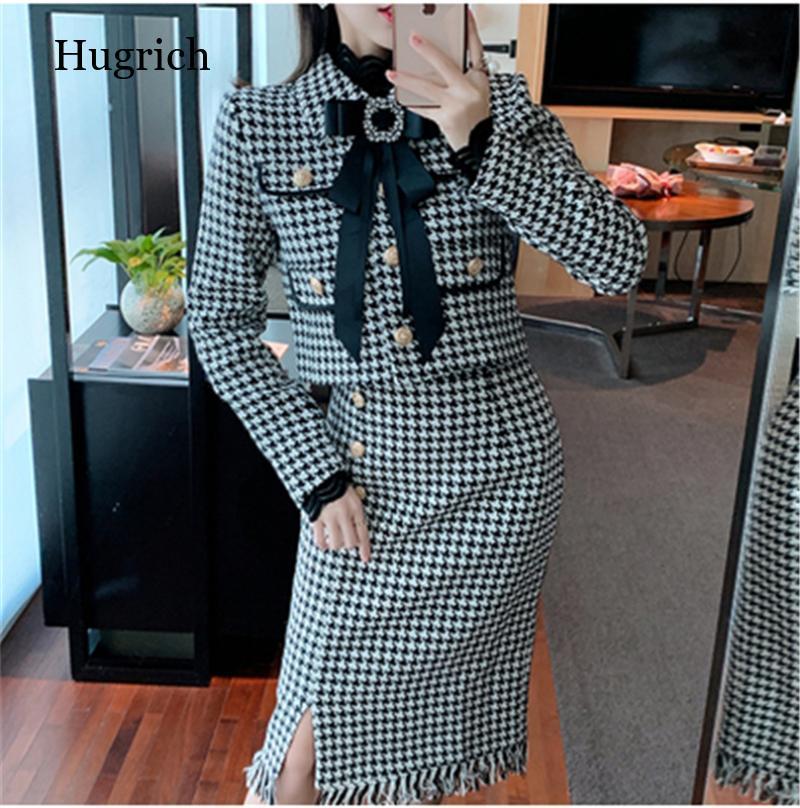 

Two Piece Dress Skirt Suit Women's Autumn And Winter Style 2021 Korean Fashion Pullover Sweater With Knitted Suspender, White