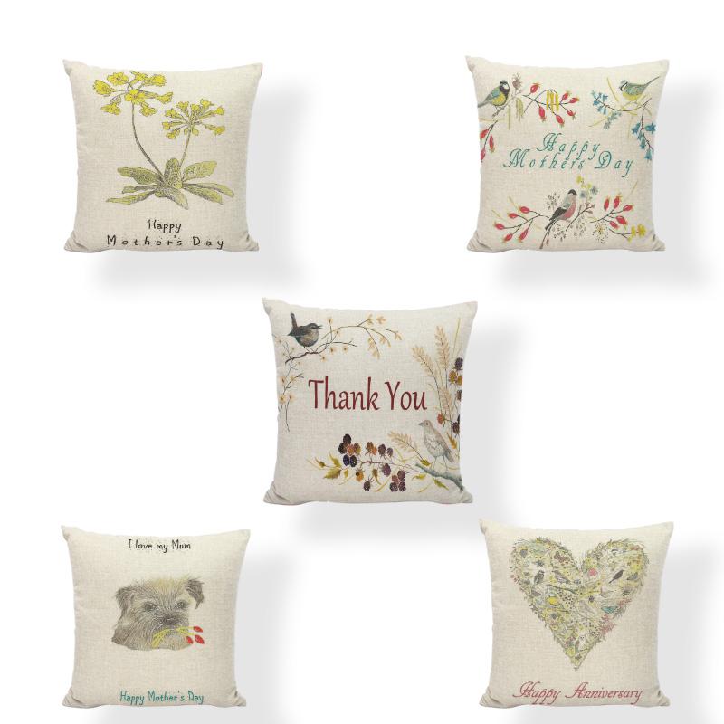 

Mother's Day Good Pillow Cover Holiday Gifts Thank You Dog Cushion Home Decorative Throw Pillows Animals Pillowcase Cushion/Decorative