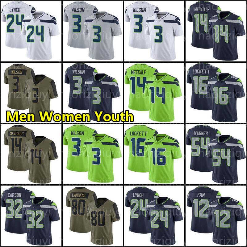 

14 DK Metcalf 3 Russell Wilson Jamal Adams Football Jersey Bobby Wagner 12s Tyler Lockett Steve Largent Chris Carson K.J. Wright Shaquem Griffin Marshawn Lynch, Men jersey