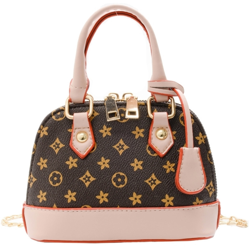 

kids purse handbags mini tote wallet One Shoulder Messenger bags Autumn and winter girl shell bag model children handbag fashion G323XK8, Powder
