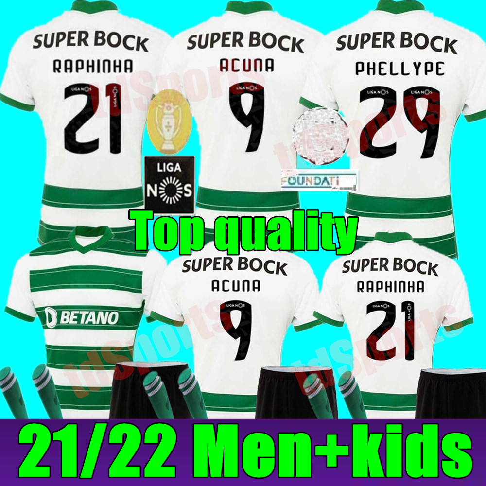 

Sporting CP 21 22 Lisboa soccer jerseys Lisbon Jovane Sarabia Vietto COATES ACUNA 2021 2022 Clube home away 3rd football shirt maillots de foot Men +kids kit third, Adult home+champion patch