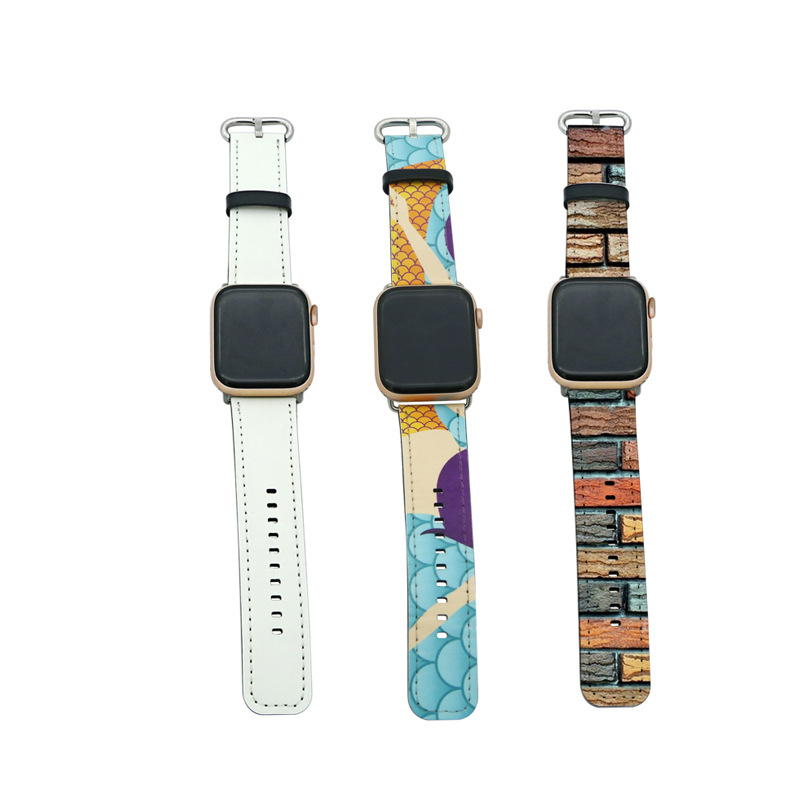 

Sublimation Smart Watch Bands Home PU Leather Straps for Series 1/2/3/4/5 38 40 42 44 mm Replacement Bands Wrist Bracelet for Men Women Wholesale