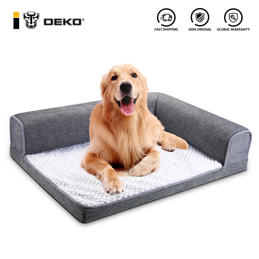 

DEKO Dog Bed Soft Waterproof Cushion Sofa Cat House Warm Bed Puppy Type Puppy Seeping Hondenmand Mat Dog pies, L-shaped dog bed