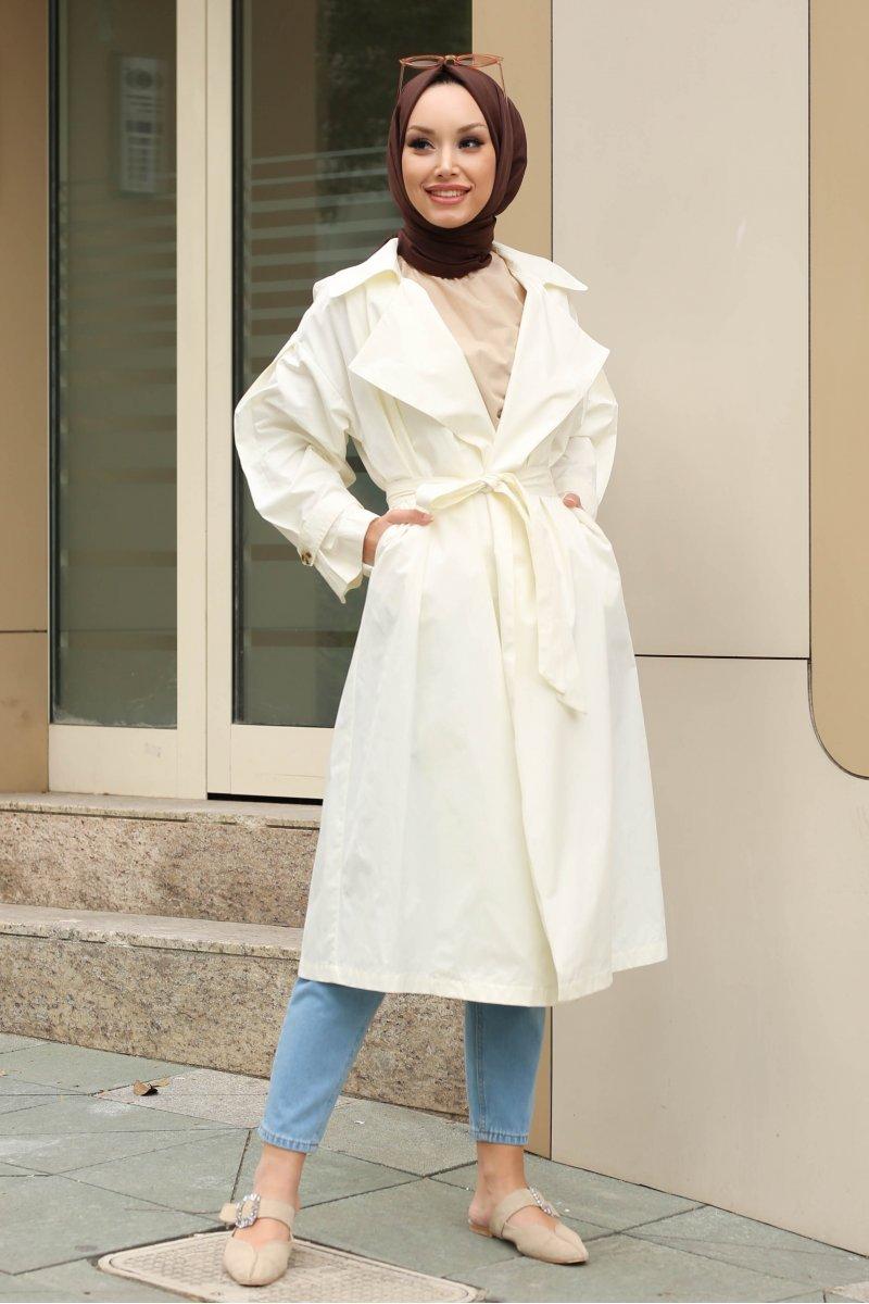 

Women's Trench Coats Arsena Women Coat Muslim Set Hijab Fashion Season, Green