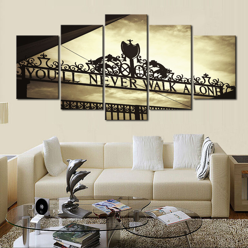 5 Piece Anfield Stadium Print Modern Canvas Painting Decoration Home Wall Pictures for Kitchen No Frame-image-703150689