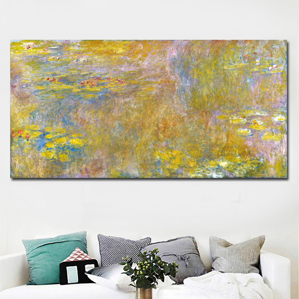 

Claude  Water Lilies 1906 printed Canvas painting Giclee art Wall art living room Unframed painting art paintings painting canvas