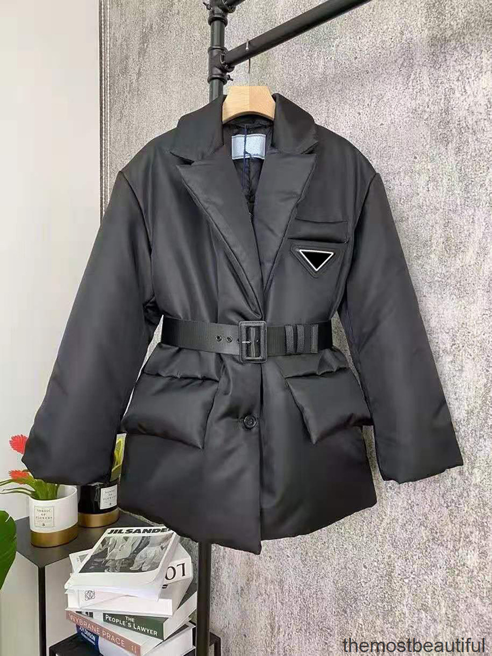 

Women' Down & Parkas Womens Jacket Coats Winter Long Coat Fashion Style With Belt Corset Lady Slim Jackets Pocket Outsize Warm KP54, 2# packaging bag