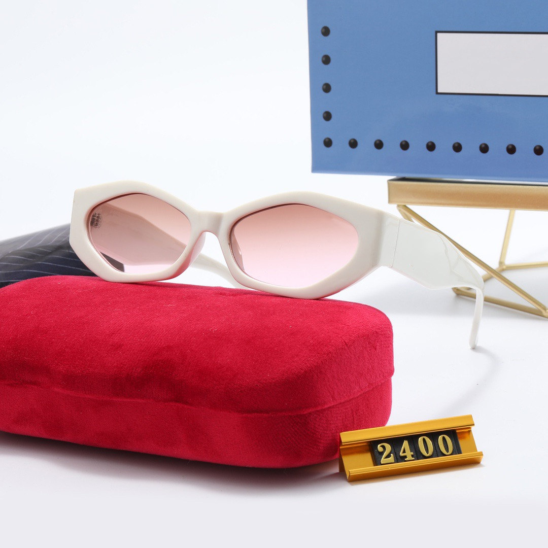 

Designer Sunglasses men's and women's classic UV400 metal gold frame glasses luxury high quality 6-color belt box