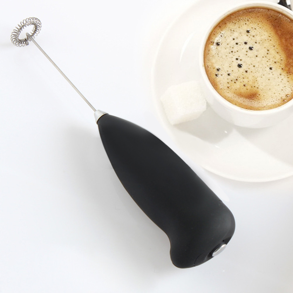 

Stainless Steel Whisk Egg Tools Beater Black Hand Hold Milk Frother Wand Coffee & Foam Maker For Italian Cappuccino Or Latte