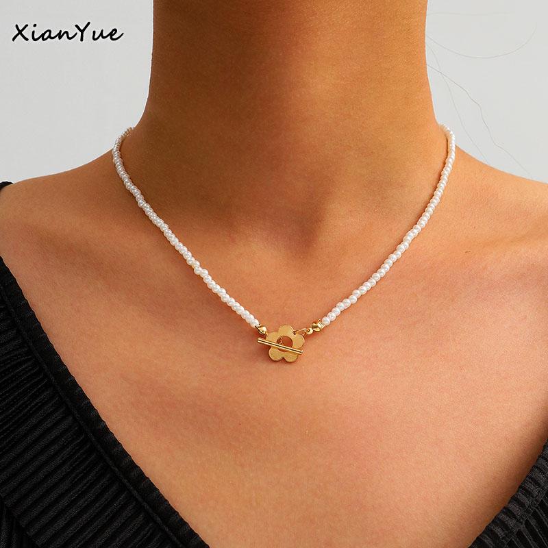 

Chokers Vintage Baroque Freshwater Natural Pearl Moonstone Pendant Ot Necklace Geometric Irregular For Women Girls Party Y2k Jewelry, Golden;silver