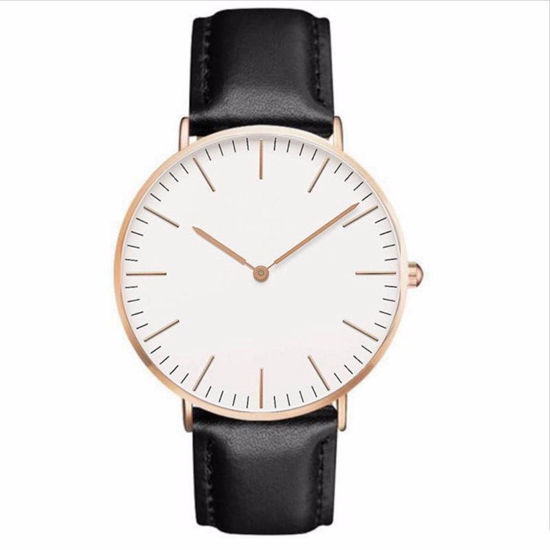 

Wristwatches 2021-2022 Fashion Casual Quartz Strap Gold Silver Leather Cloth Watch Simple Designer Ladies Men's Clock Orologio, Sliver brown